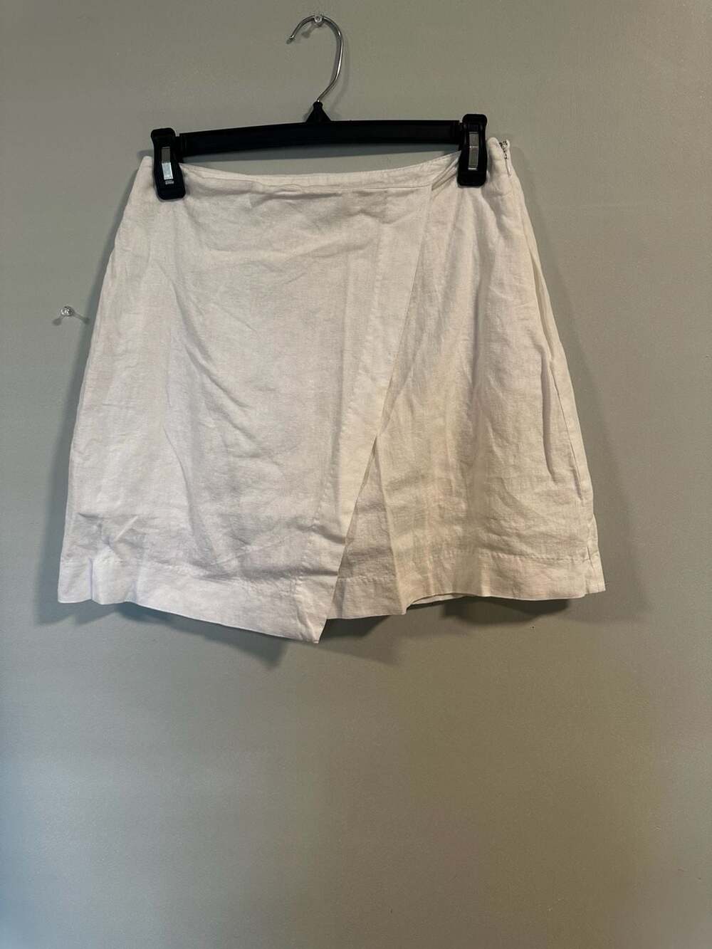 A New Day White Linen Blend Wrap Skort